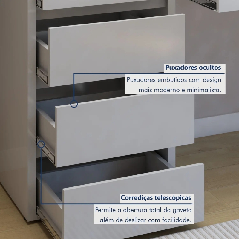 Escrivaninha 5 Gavetas 100% MDF - Image 7