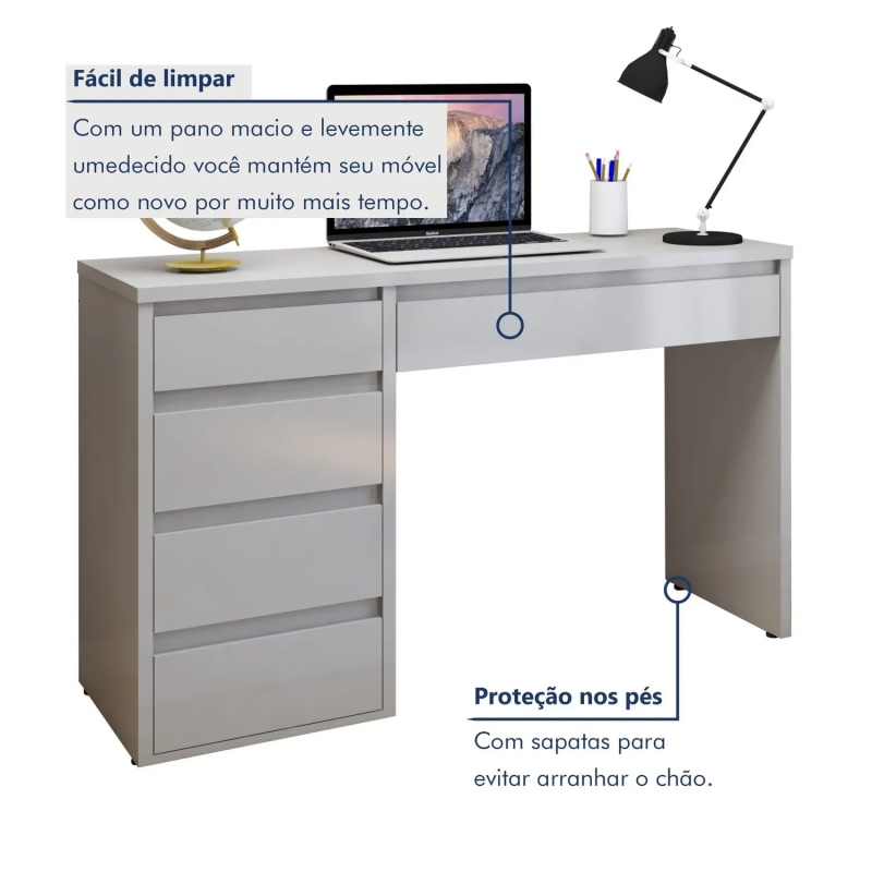 Escrivaninha 5 Gavetas 100% MDF - Image 8